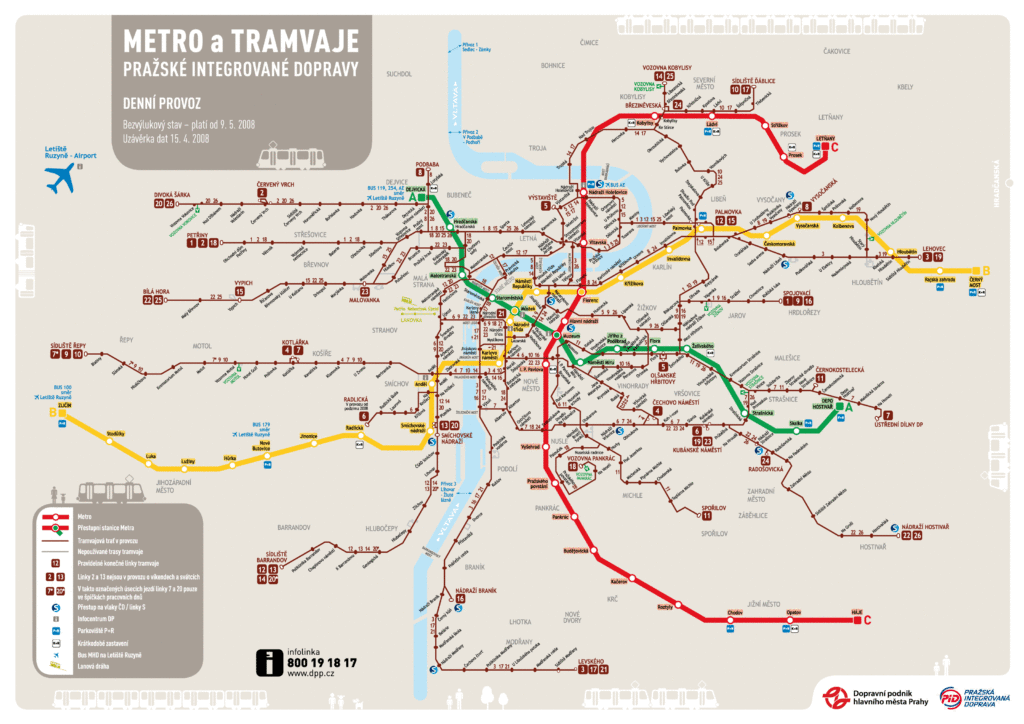Imagen del mapa de Transporte en Praga